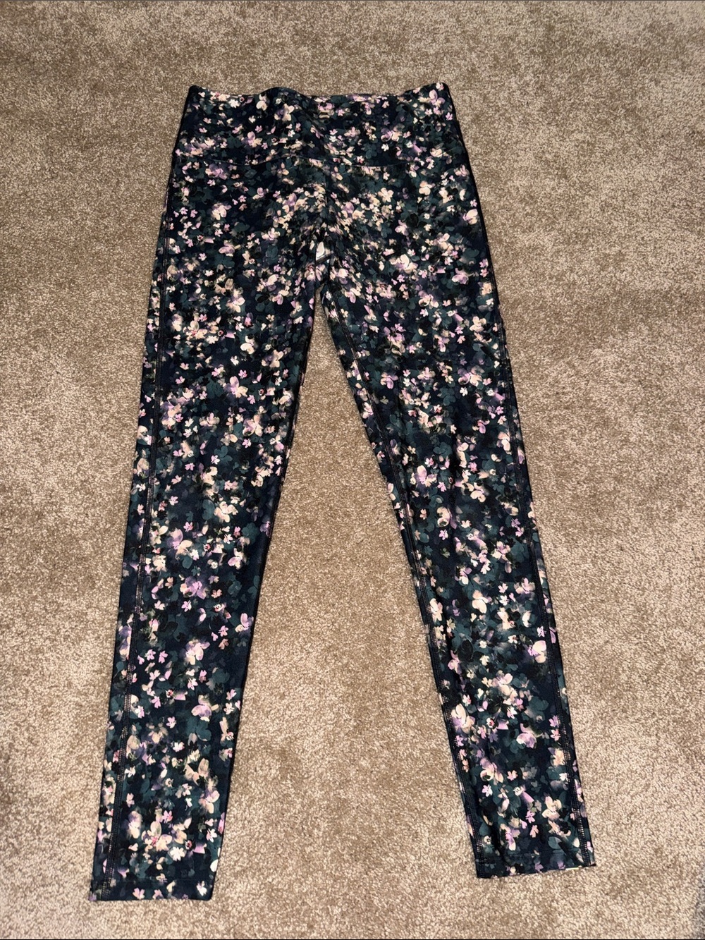 summersalt Black Floral Skinny Jeans with Pink Accents - size 8
